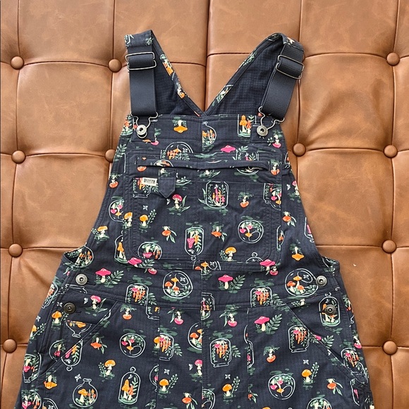 RARE/LIKE NEW - Duluth Trading Co Floral Terrarium Mushroom Women's Overalls - Picture 4 of 7